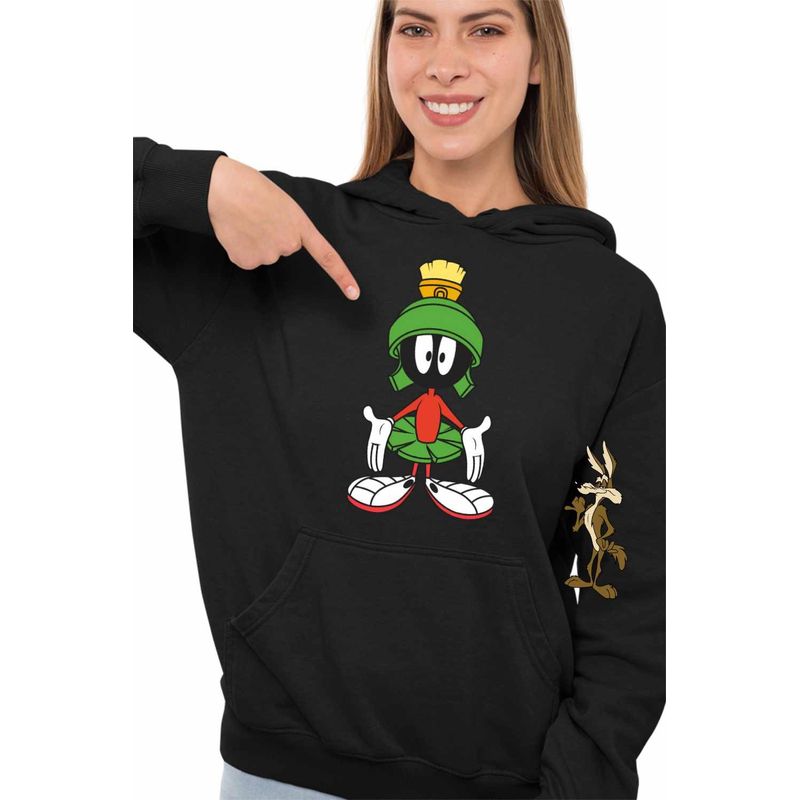 Fashion, accesorii si bijuterii - Femei - Imbracaminte femei - Hanorace femei - Hanorac Femei Marvin Martianul, negru, marime S - Infinity.ro
