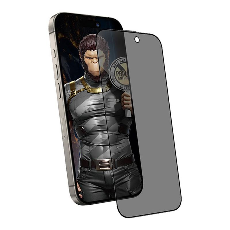 Laptop, Telefoane si Tablete - Telefoane mobile si accesorii - Accesorii Telefoane - Folii protectie telefoane - Folie pentru iPhone 17 Air - Blueo Anti-Peep Privacy Glass - Matte Black - Infinity.ro