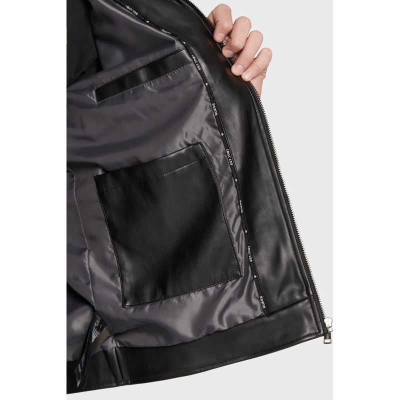 Fashion, accesorii si bijuterii - Barbati - Imbracaminte - Jachete si geci barbati - Geaca din imitatie de piele guess Biker M3RL16 Negru 2XL INTL - Infinity.ro
