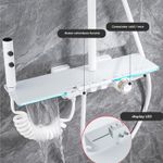 Casa si Gradina - Sanitare - Cazi si cabine de dus - Coloane si seturi de dus - Set de dus TrendiShop , termostatat, montare pe perete, cu cap de dus reglabil 80-115 cm, afisaj LED cu temperatura,alb - Infinity.ro