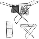 Electronice si Electrocasnice - Masini si uscatoare de rufe - Uscatoare de rufe - Uscator de rufe pliabil din metal, pentru balcon, suprafata utilizabila 18 m, negru, 180x55x108 cm - Infinity.ro