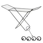 Electronice si Electrocasnice - Masini si uscatoare de rufe - Uscatoare de rufe - Uscator de rufe pliabil din metal, pentru balcon, suprafata utilizabila 18 m, negru, 180x55x108 cm - Infinity.ro