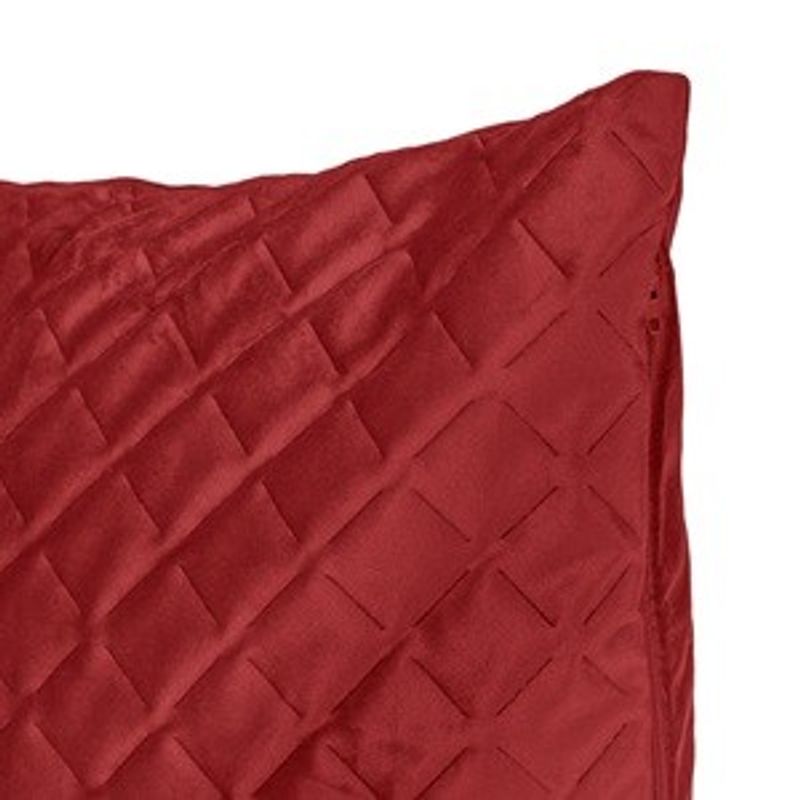 Casa si Gradina - Textile si covoare - Lenjerii de pat - Fete de perna - Fata de Perna Decorativa de Iarna Bordo Velvet cu Model Romburi 45x43cm - Infinity.ro