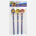 Carti si Birotica - Birotica - Instrumente de scris - Creioane - Set 3 Creioane cu Radiere, Albastre, cu Imprimeu Paw Patrol - Infinity.ro