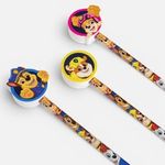 Carti si Birotica - Birotica - Instrumente de scris - Creioane - Set 3 Creioane cu Radiere, Albastre, cu Imprimeu Paw Patrol - Infinity.ro