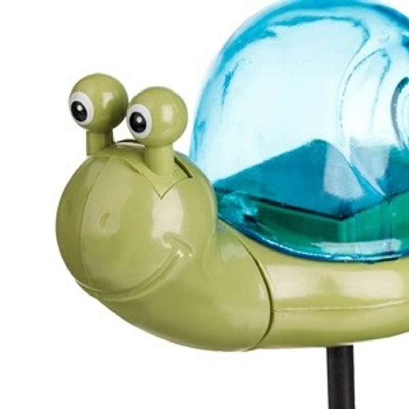 Casa si Gradina - Corpuri si surse de iluminat - Iluminat exterior - Felinare - Felinar Solar Stick cu Design Melc, Mini, 15.5 cm, Albastru - Infinity.ro