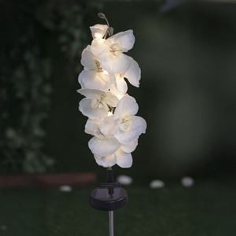 Casa si Gradina - Corpuri si surse de iluminat - Iluminat exterior - Felinare - Felinar Solar Orhidee Albe 70cm cu LED - Infinity.ro