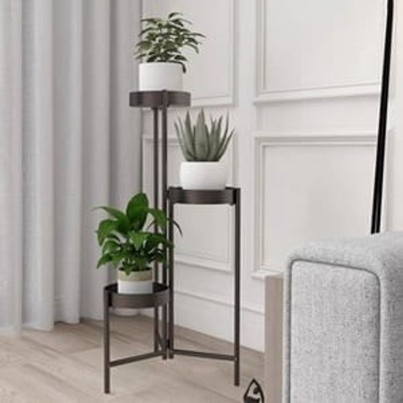 Casa si Gradina - Gradinarit si plante - Plante si ghivece - Ghivece si suporturi - Suport Metalic Modern cu 3 Nivele pentru Ghivece de Flori - Infinity.ro