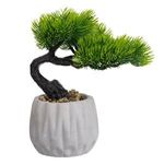 Casa si Gradina - Decoratiuni - Obiecte decorative - Plante artificiale - Ghiveci Decorativ cu Planta Artificiala Bonsai, Gri, 17x15x19cm - Infinity.ro