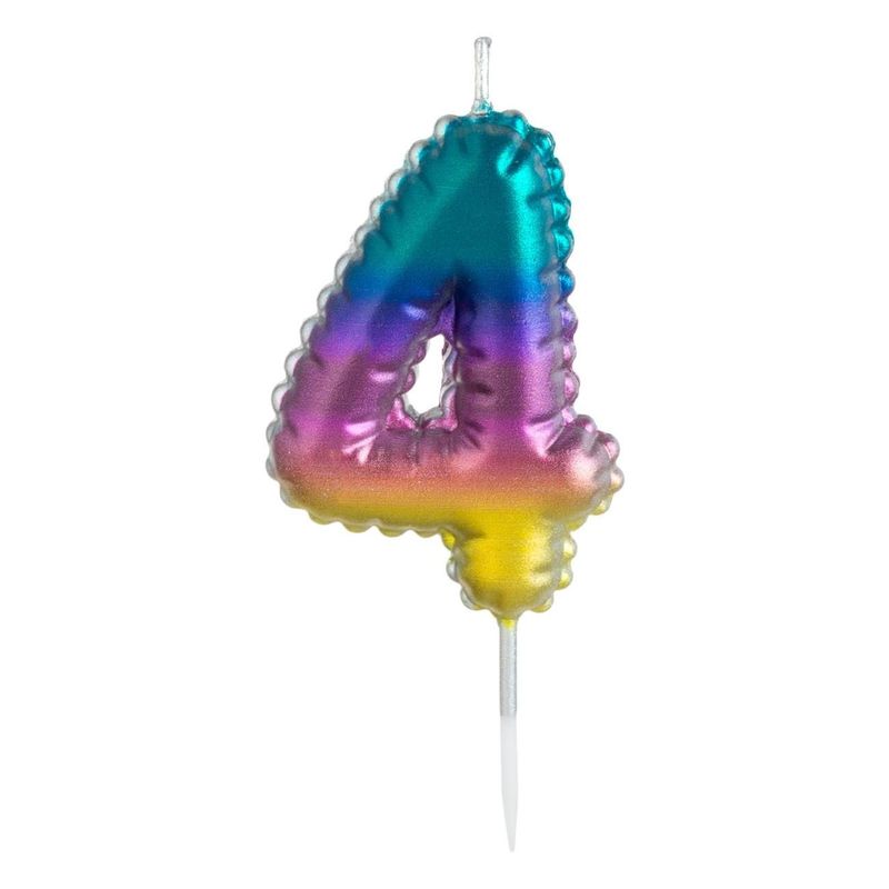 Casa si Gradina - Decoratiuni - Aromaterapie si lumanari - Lumanari si candele - Lumanare tort cifra 4, metalizata, efect ombre - Infinity.ro