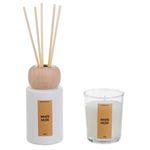 Casa si Gradina - Decoratiuni - Aromaterapie si lumanari - Lumanari si candele - Set Odorizant cu Betisoare si Lumanare, Mosc Alb, 80 ml - Infinity.ro