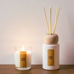 Casa si Gradina - Decoratiuni - Aromaterapie si lumanari - Lumanari si candele - Set Odorizant cu Betisoare si Lumanare, Mosc Alb, 80 ml - Infinity.ro