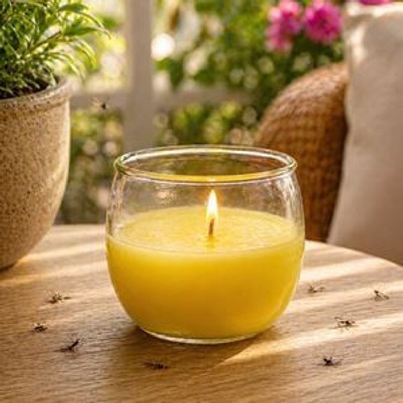 Casa si Gradina - Decoratiuni - Aromaterapie si lumanari - Lumanari si candele - Lumanare cu Citronela in Pahar din Sticla, 120g, Galben - Infinity.ro