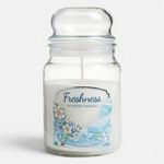 Casa si Gradina - Decoratiuni - Aromaterapie si lumanari - Lumanari si candele - Lumanare parfumata alba in recipient de sticla cu capac, 9,5x17 cm, 80 ore ardere - Infinity.ro