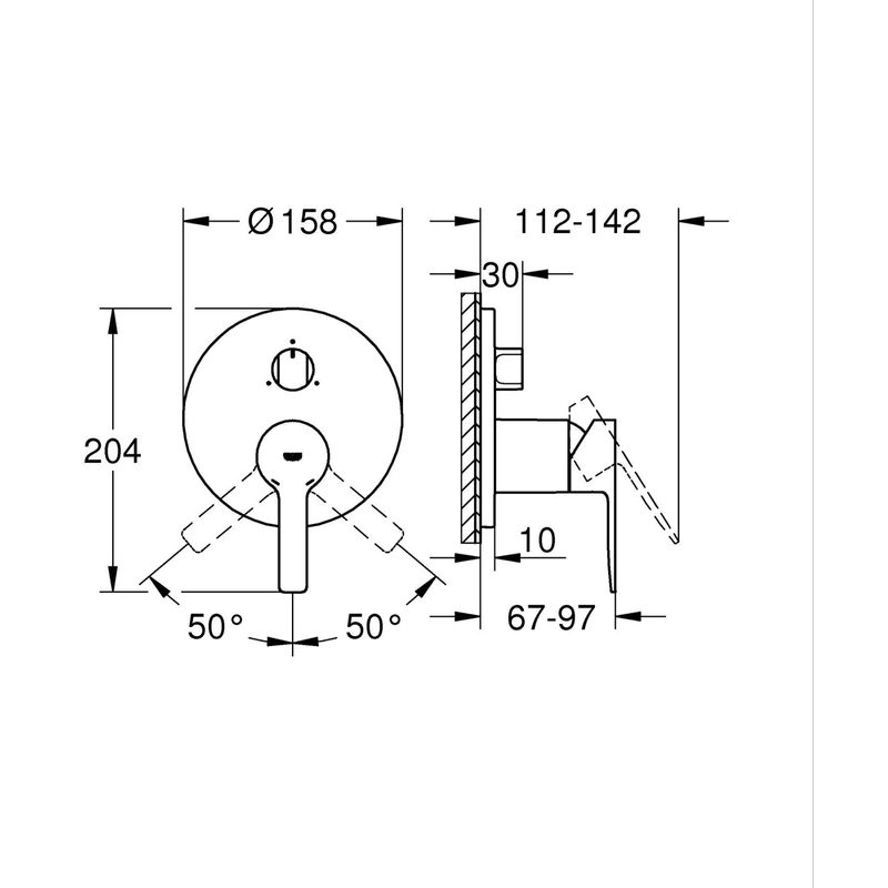 Casa si Gradina - Sanitare - Cazi si cabine de dus - Coloane si seturi de dus - Unitate comanda Grohe 24095GN1, Lineare, 3 functii, diverter, necesita valva, mat, auriu - Infinity.ro
