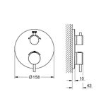 Casa si Gradina - Sanitare - Cazi si cabine de dus - Coloane si seturi de dus - Unitate comanda Grohe 24135AL3, Atrio, 1/2'', termostat, 2 iesiri, necesita valva, mat, grafit - Infinity.ro