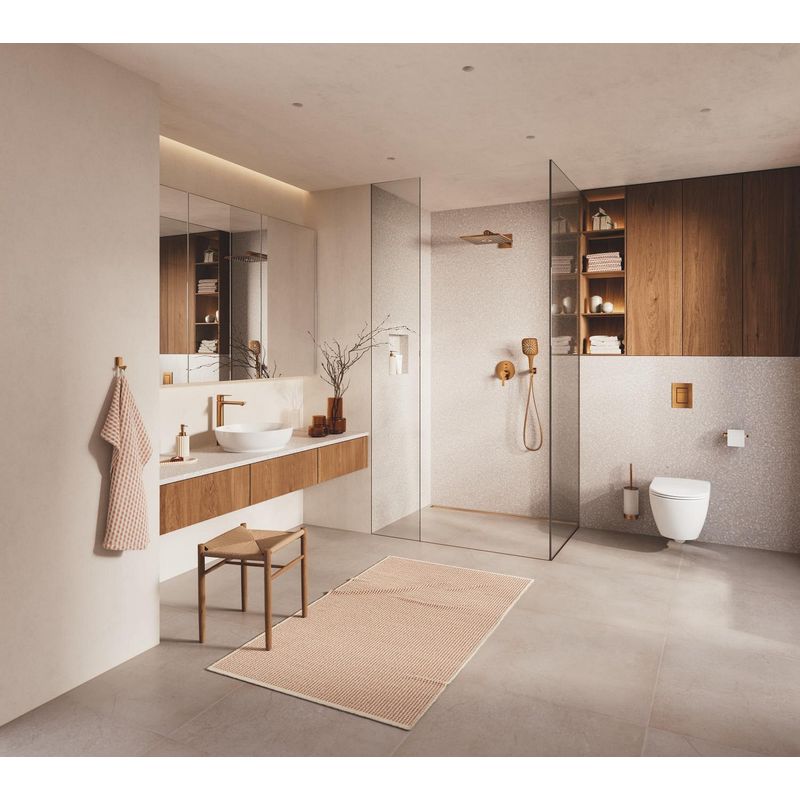 Casa si Gradina - Sanitare - Cazi si cabine de dus - Coloane si seturi de dus - Unitate comanda Grohe 24095DL1, Lineare, 3 functii, diverter, necesita valva, mat, cupru - Infinity.ro
