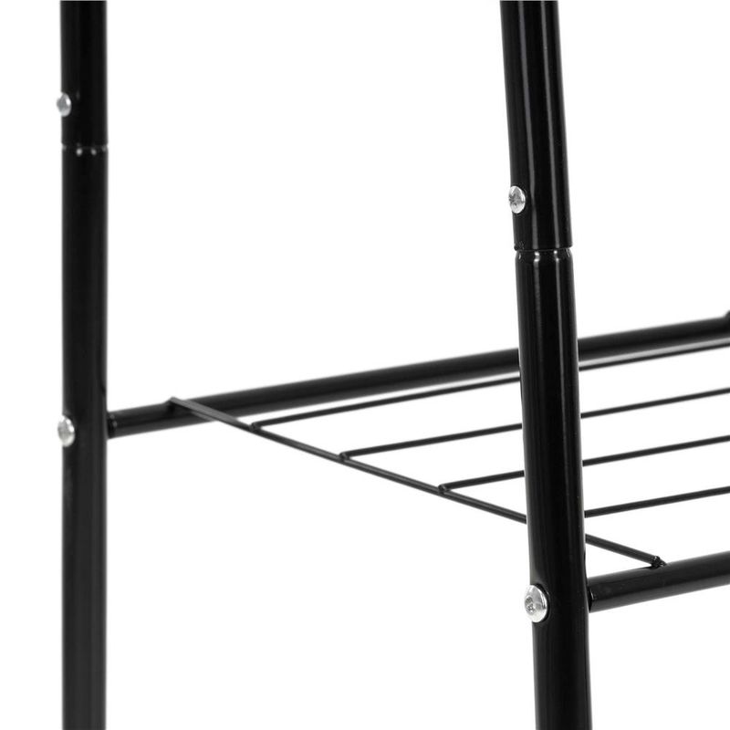 Casa si Gradina - Mobilier - Organizare si depozitare - Cuiere - Suport metalic pentru haine cu bara si 2 rafturi, structura otel, 60x34x150 cm, negru - Infinity.ro