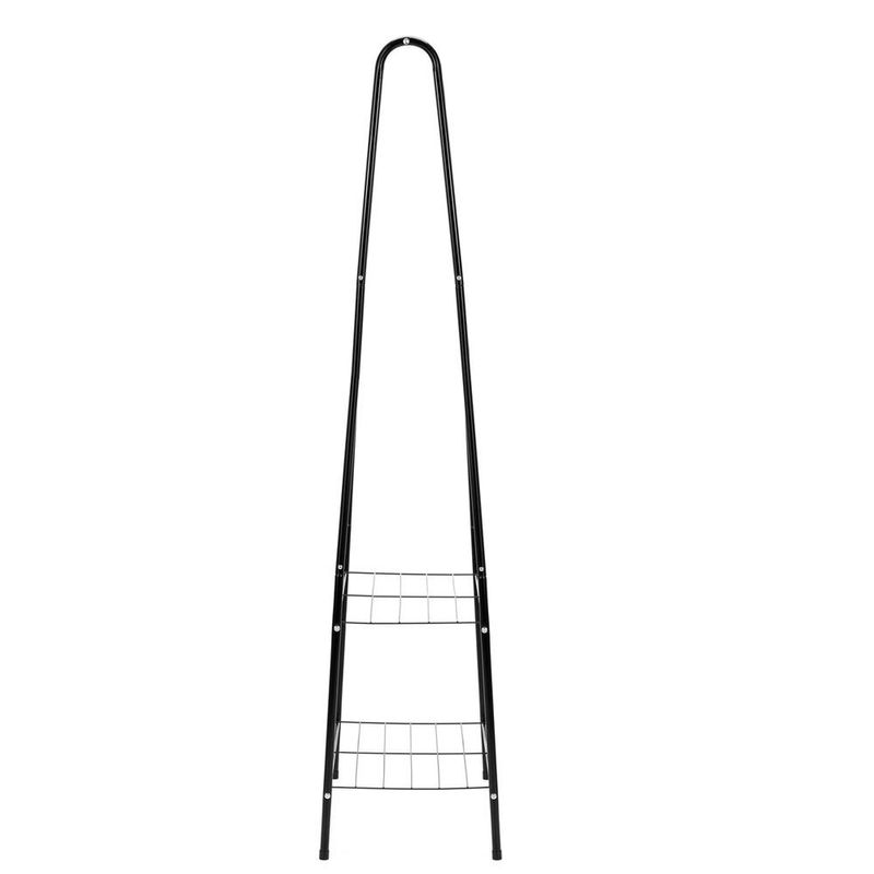 Casa si Gradina - Mobilier - Organizare si depozitare - Cuiere - Suport metalic pentru haine cu bara si 2 rafturi, structura otel, 60x34x150 cm, negru - Infinity.ro
