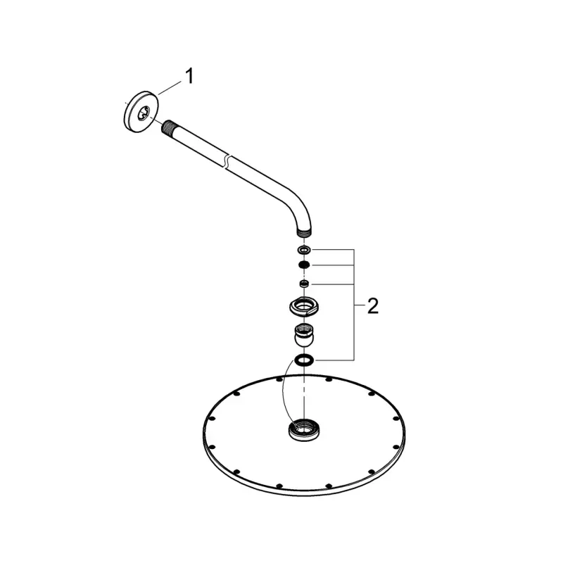 Casa si Gradina - Sanitare - Cazi si cabine de dus - Coloane si seturi de dus - Dus fix Grohe 26066GL0, Rainshower Cosmopolitan 310, 1/2'', 310 mm, 1 functie, lucios, auriu - Infinity.ro