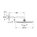 Casa si Gradina - Sanitare - Cazi si cabine de dus - Coloane si seturi de dus - Dus fix Grohe 26066GL0, Rainshower Cosmopolitan 310, 1/2'', 310 mm, 1 functie, lucios, auriu - Infinity.ro