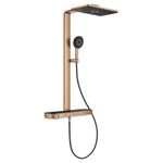 Casa si Gradina - Sanitare - Cazi si cabine de dus - Coloane si seturi de dus - Sistem de dus Grohe 100962DL00 SPA Aqua Pure, termostat, palarie dus 400 mm, 3 functii para dus, cupru mat - Infinity.ro