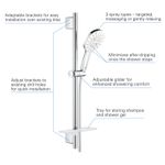 Casa si Gradina - Sanitare - Cazi si cabine de dus - Coloane si seturi de dus - Coloana dus Grohe 26577LS0, SmartActive 130, 600 mm, 3 functii, etajera, crom - Infinity.ro
