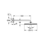 Casa si Gradina - Sanitare - Cazi si cabine de dus - Coloane si seturi de dus - Dus fix Grohe 26558GN0, Rainshower 310, pe perete, 310 mm, 1 functie, mat, auriu - Infinity.ro
