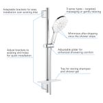 Casa si Gradina - Sanitare - Cazi si cabine de dus - Coloane si seturi de dus - Coloana dus Grohe 26592LS0, SmartActive 150, 600 mm, 3 functii, etajera, crom - Infinity.ro