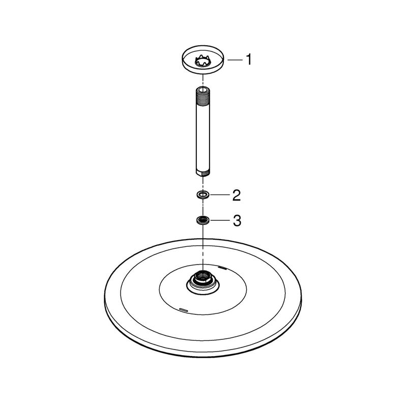Casa si Gradina - Sanitare - Cazi si cabine de dus - Coloane si seturi de dus - Dus fix Grohe 26560AL0, Rainshower 310, pe tavan, 310 mm, 1 functie, mat, grafit - Infinity.ro