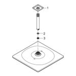 Casa si Gradina - Sanitare - Cazi si cabine de dus - Coloane si seturi de dus - Dus fix Grohe 26566AL0, Rainshower Cube 310, pe tavan, 310 mm, 1 functie, mat, grafit - Infinity.ro