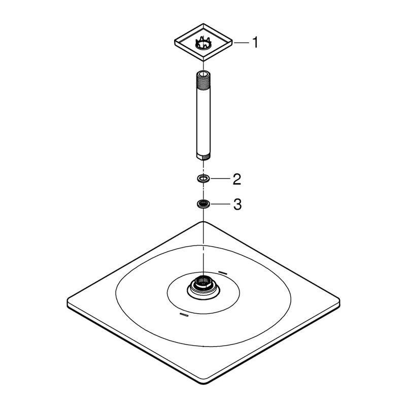 Casa si Gradina - Sanitare - Cazi si cabine de dus - Coloane si seturi de dus - Dus fix Grohe 26566AL0, Rainshower Cube 310, pe tavan, 310 mm, 1 functie, mat, grafit - Infinity.ro