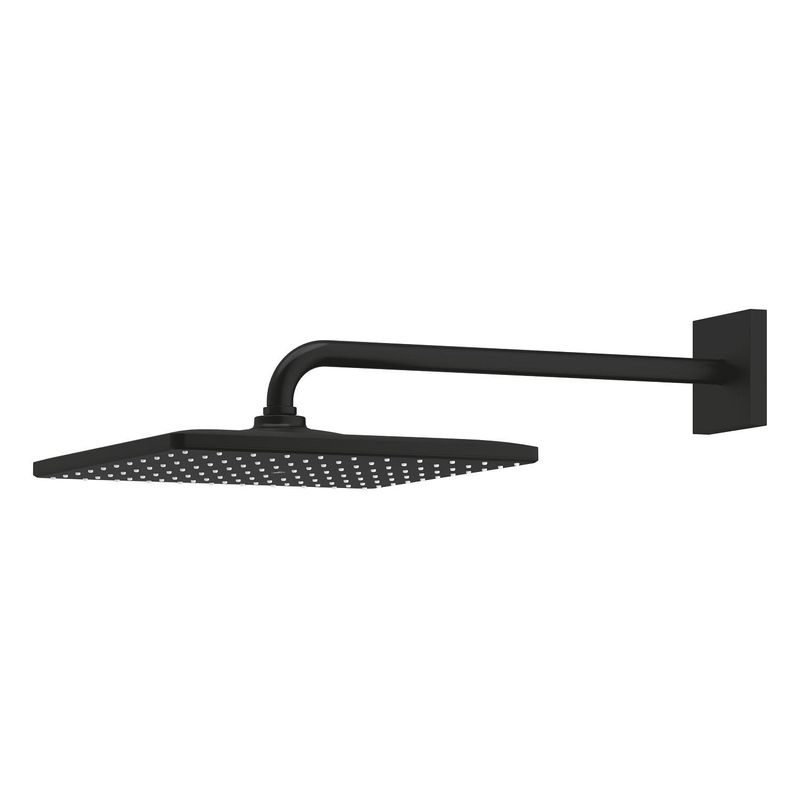 Casa si Gradina - Sanitare - Cazi si cabine de dus - Coloane si seturi de dus - Dus fix Grohe 26564KF0, EuroCube, pe perete, 310 mm, 1 functie, mat, negru - Infinity.ro