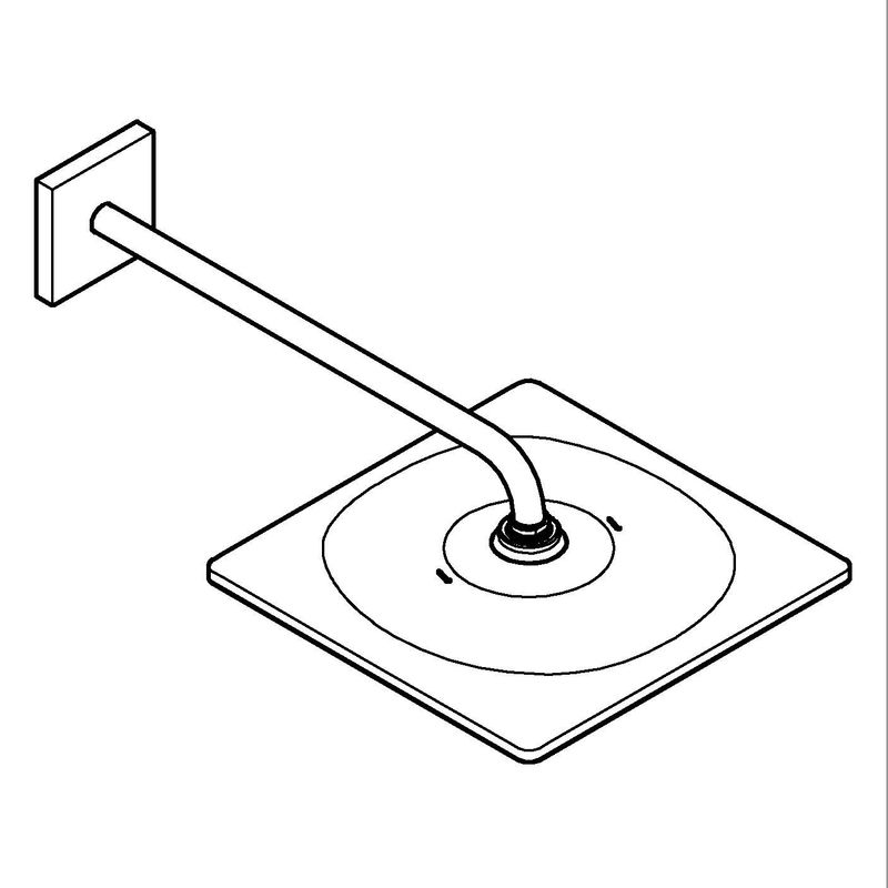 Casa si Gradina - Sanitare - Cazi si cabine de dus - Coloane si seturi de dus - Dus fix Grohe 26564KF0, EuroCube, pe perete, 310 mm, 1 functie, mat, negru - Infinity.ro