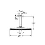 Casa si Gradina - Sanitare - Cazi si cabine de dus - Coloane si seturi de dus - Dus fix Grohe 26566A00, Rainshower 310 Cube, pe tavan, 310 mm, 1 functie, lucios, grafit - Infinity.ro