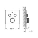 Casa si Gradina - Sanitare - Cazi si cabine de dus - Coloane si seturi de dus - Unitate comanda Grohe 29124DA0, SmartControl, termostat, 2 iesiri, necesita valva, lucios, cupru - Infinity.ro