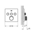Casa si Gradina - Sanitare - Cazi si cabine de dus - Coloane si seturi de dus - Unitate comanda Grohe 29126DA0, SmartControl, termostat, 3 iesiri, necesita valva, lucios, cupru - Infinity.ro