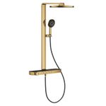 Casa si Gradina - Sanitare - Cazi si cabine de dus - Coloane si seturi de dus - Sistem de dus Grohe 101680GL00 SPA Aqua Pure, termostat, palarie dus 360 mm, 3 functii para dus, auriu lucios - Infinity.ro