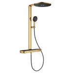 Casa si Gradina - Sanitare - Cazi si cabine de dus - Coloane si seturi de dus - Sistem de dus Grohe 101680GL00 SPA Aqua Pure, termostat, palarie dus 360 mm, 3 functii para dus, auriu lucios - Infinity.ro