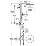 Casa si Gradina - Sanitare - Cazi si cabine de dus - Coloane si seturi de dus - Sistem de dus Grohe 101680GL00 SPA Aqua Pure, termostat, palarie dus 360 mm, 3 functii para dus, auriu lucios - Infinity.ro