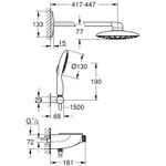 Casa si Gradina - Sanitare - Cazi si cabine de dus - Coloane si seturi de dus - Sistem de dus Grohe 26446LS0, SmartControl 360, termostat, incastrat, 360 mm, 2 functii, anti-oparire, anti-calcar, crom - Infinity.ro