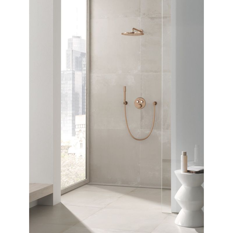 Casa si Gradina - Sanitare - Cazi si cabine de dus - Coloane si seturi de dus - Dus fix Grohe 26066DL0, Rainshower, 310, 1/2'', pe perete, 310 mm, 1 functie, mat, cupru - Infinity.ro