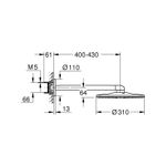 Casa si Gradina - Sanitare - Cazi si cabine de dus - Coloane si seturi de dus - Dus fix Grohe 26475A00, SmartActive 310, 1/2'', pe perete, 310 mm, 2 functii, necesita valva, lucios, grafit - Infinity.ro