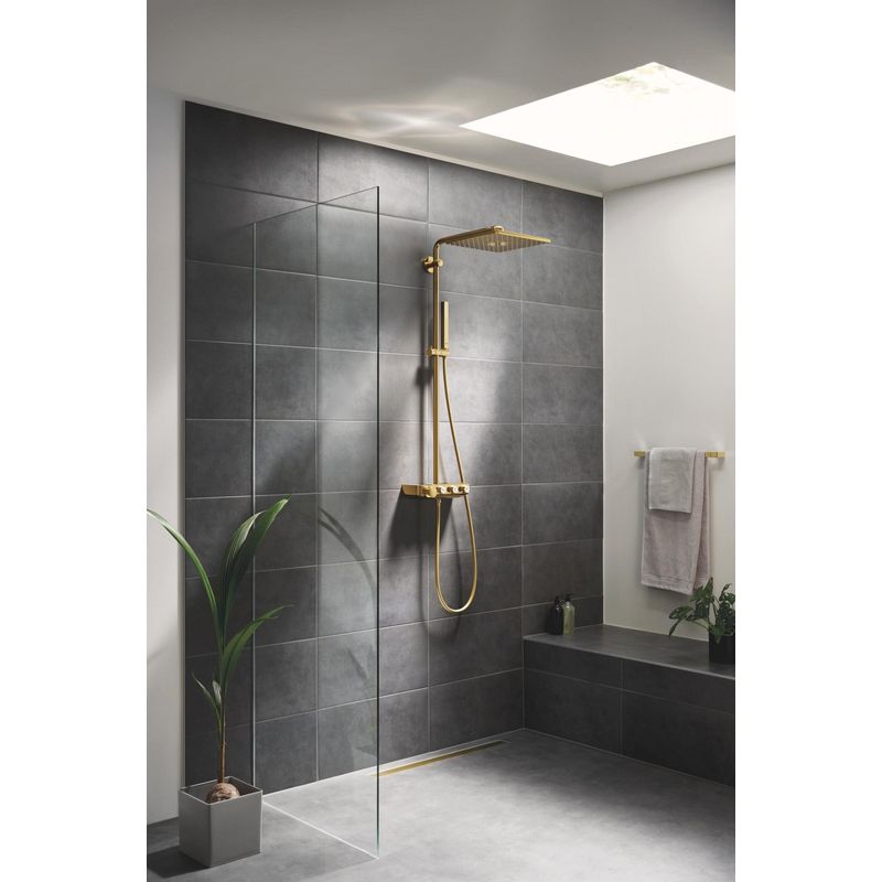 Casa si Gradina - Sanitare - Cazi si cabine de dus - Coloane si seturi de dus - Sistem de dus Grohe 26508GL0, SmartControl Cube, aparent, termostat, 310 mm, 2 functii, lucios, auriu - Infinity.ro