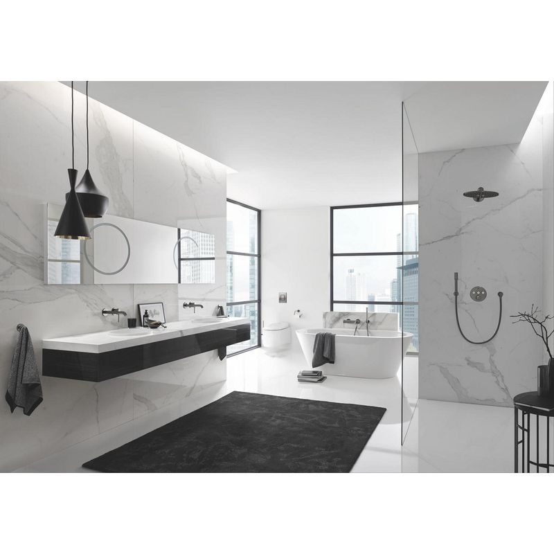 Casa si Gradina - Sanitare - Cazi si cabine de dus - Coloane si seturi de dus - Dus fix Grohe 26475AL0, SmartActive 310, 1/2'', pe perete, 310 mm, 2 functii, necesita valva, mat, grafit - Infinity.ro