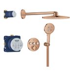 Casa si Gradina - Sanitare - Cazi si cabine de dus - Coloane si seturi de dus - Sistem dus Grohe 34863DA0, SmartControl 310, incastrat, termostat, 310 mm, 2 functii, lucios, cupru - Infinity.ro