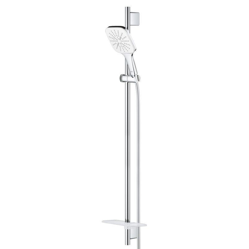 Casa si Gradina - Sanitare - Cazi si cabine de dus - Coloane si seturi de dus - Coloana de dus Grohe 26586LS0, SmartActive 130 Cube, 1/2'', 3 functii, 900 mm, etajera, crom - Infinity.ro
