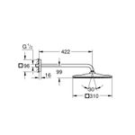 Casa si Gradina - Sanitare - Cazi si cabine de dus - Coloane si seturi de dus - Dus fix Grohe 26564DL0, Rainshower 310 Cube, 1/2'', pe perete, 1 functie, 310 mm, brat, mat, cupru - Infinity.ro