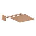 Casa si Gradina - Sanitare - Cazi si cabine de dus - Coloane si seturi de dus - Dus fix Grohe 26564DL0, Rainshower 310 Cube, 1/2'', pe perete, 1 functie, 310 mm, brat, mat, cupru - Infinity.ro