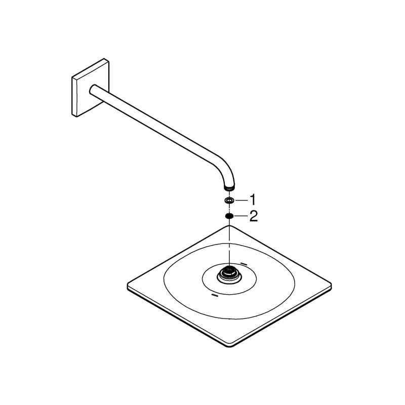 Casa si Gradina - Sanitare - Cazi si cabine de dus - Coloane si seturi de dus - Dus fix Grohe 26564GN0, Rainshower 310 Cube, 1/2'', pe perete, 310 mm, 1 functie, mat, auriu - Infinity.ro